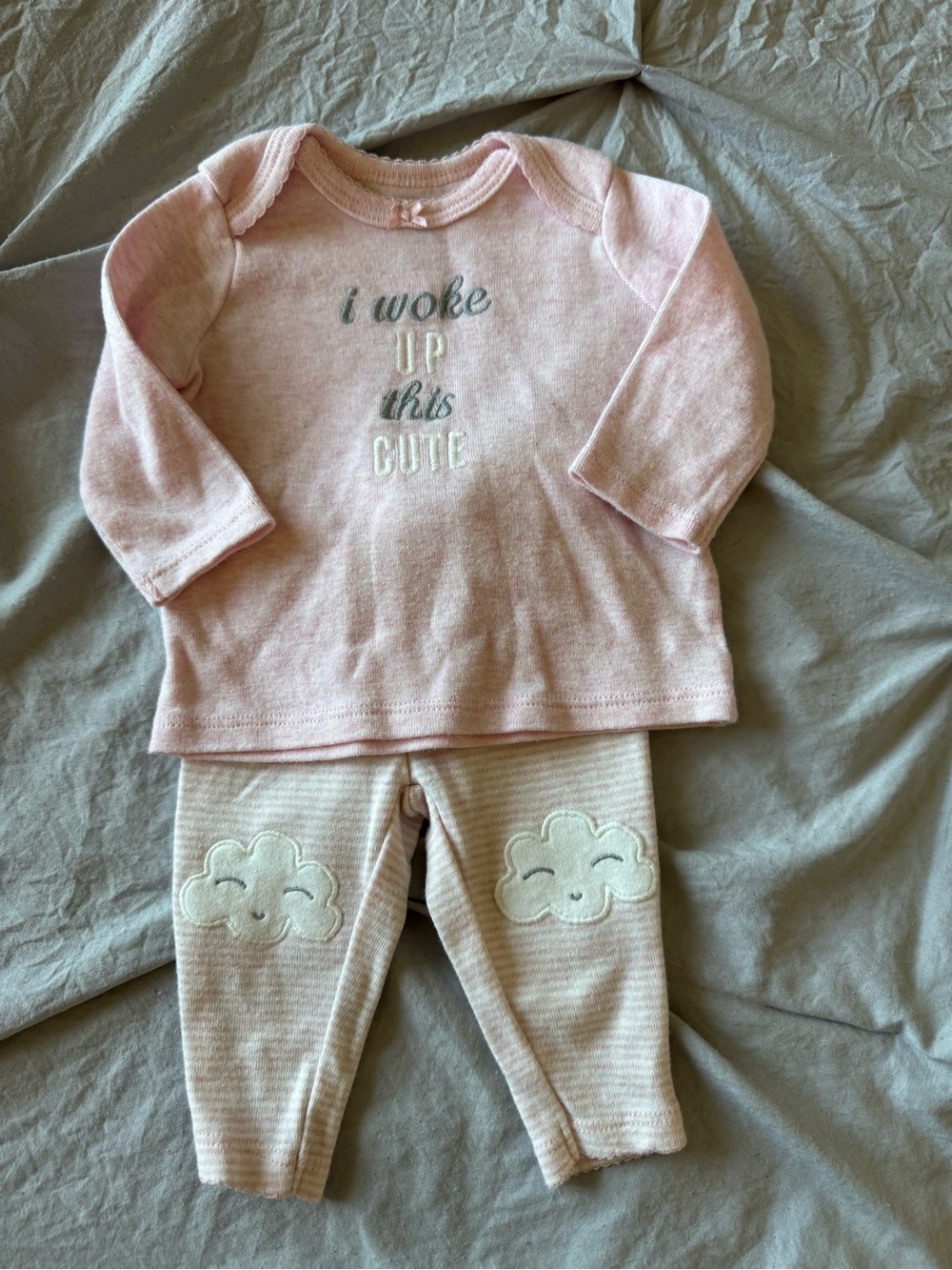 Carters Baby Pink 'I Woke Up This Cute' Pajama Set